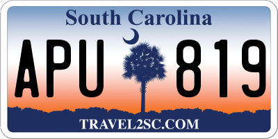SC license plate APU819