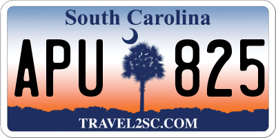 SC license plate APU825