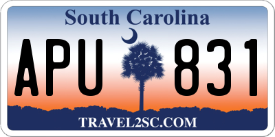 SC license plate APU831