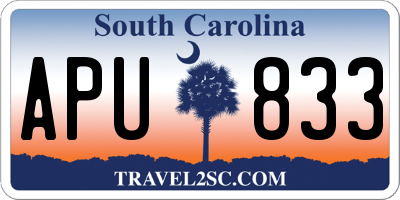 SC license plate APU833