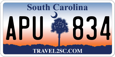SC license plate APU834