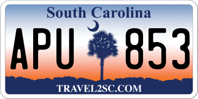SC license plate APU853