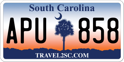 SC license plate APU858