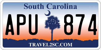 SC license plate APU874
