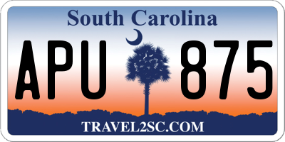 SC license plate APU875