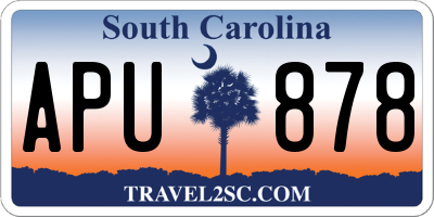 SC license plate APU878