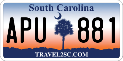SC license plate APU881