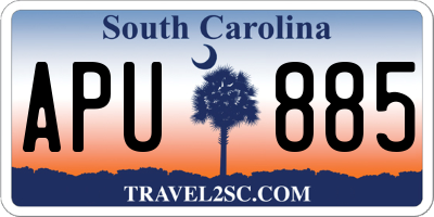 SC license plate APU885