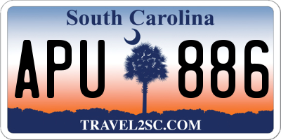 SC license plate APU886