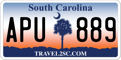 SC license plate APU889