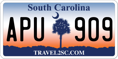 SC license plate APU909