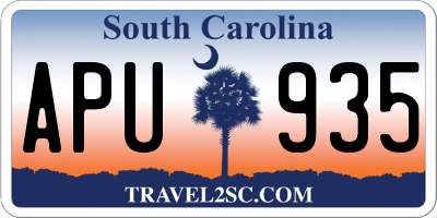 SC license plate APU935