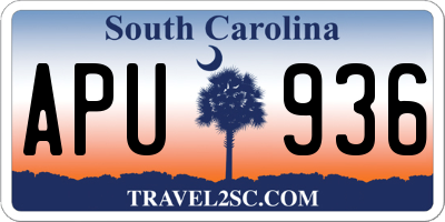 SC license plate APU936