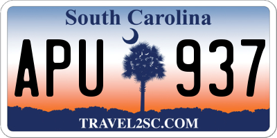 SC license plate APU937