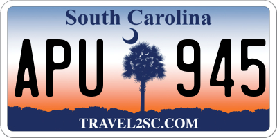 SC license plate APU945