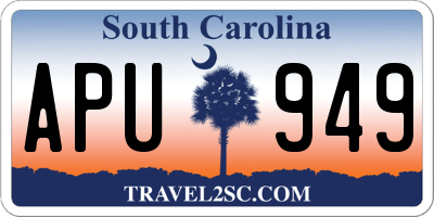 SC license plate APU949