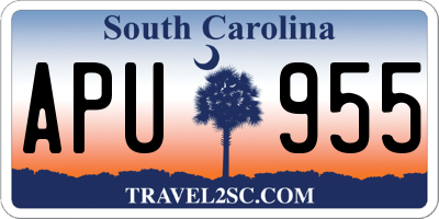SC license plate APU955