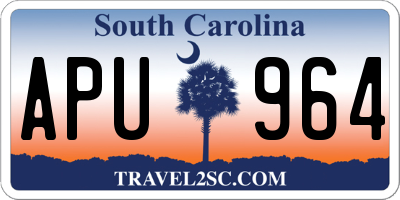 SC license plate APU964