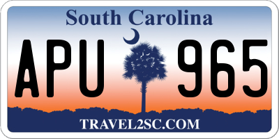 SC license plate APU965