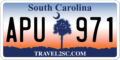 SC license plate APU971