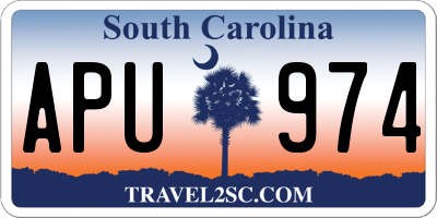 SC license plate APU974
