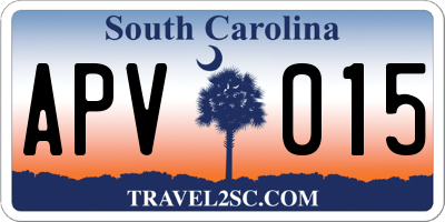 SC license plate APV015