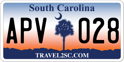 SC license plate APV028