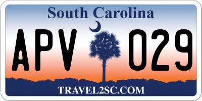 SC license plate APV029