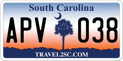 SC license plate APV038