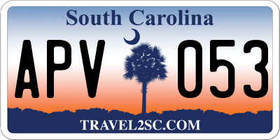 SC license plate APV053