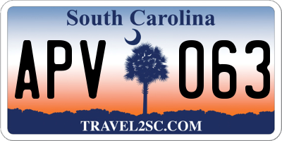 SC license plate APV063