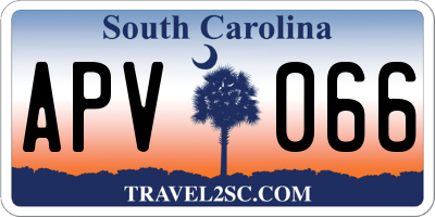 SC license plate APV066