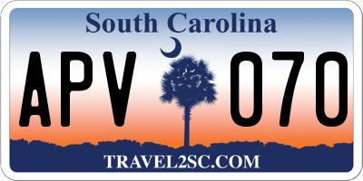 SC license plate APV070