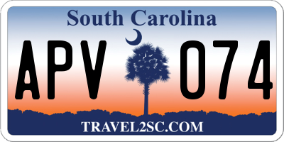 SC license plate APV074