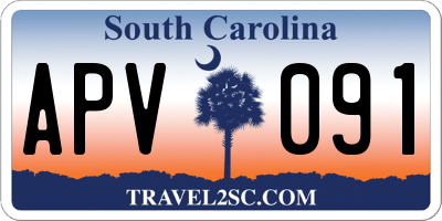 SC license plate APV091