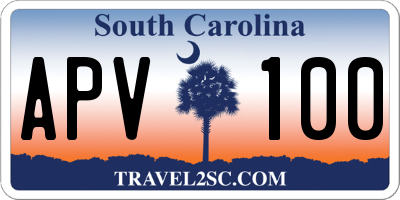 SC license plate APV100