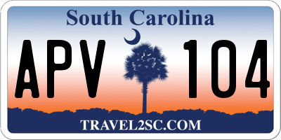 SC license plate APV104