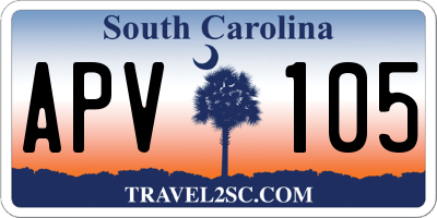 SC license plate APV105