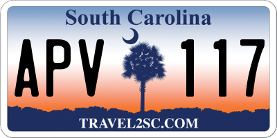 SC license plate APV117