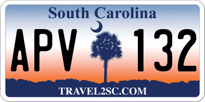 SC license plate APV132