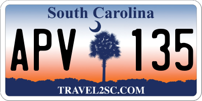 SC license plate APV135
