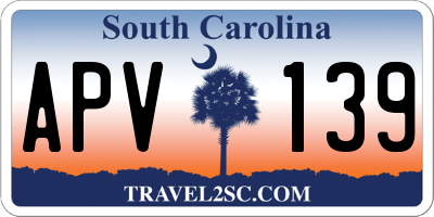 SC license plate APV139