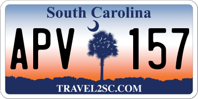 SC license plate APV157