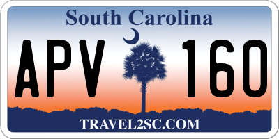 SC license plate APV160