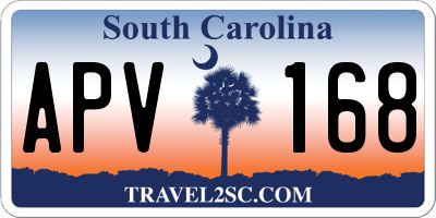 SC license plate APV168