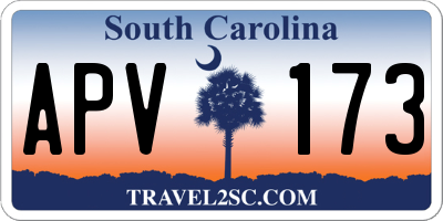 SC license plate APV173