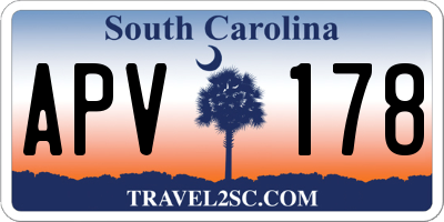 SC license plate APV178