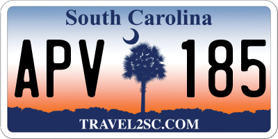 SC license plate APV185