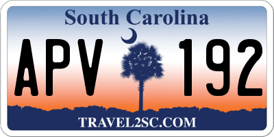SC license plate APV192