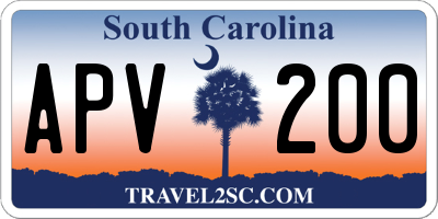 SC license plate APV200